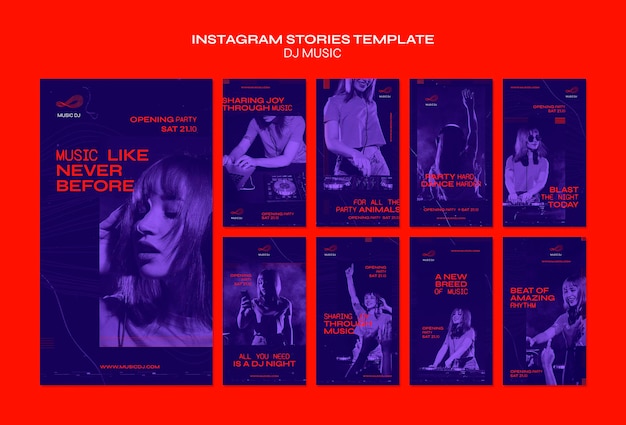 Dj set plantilla de historias de instagram de livestream
