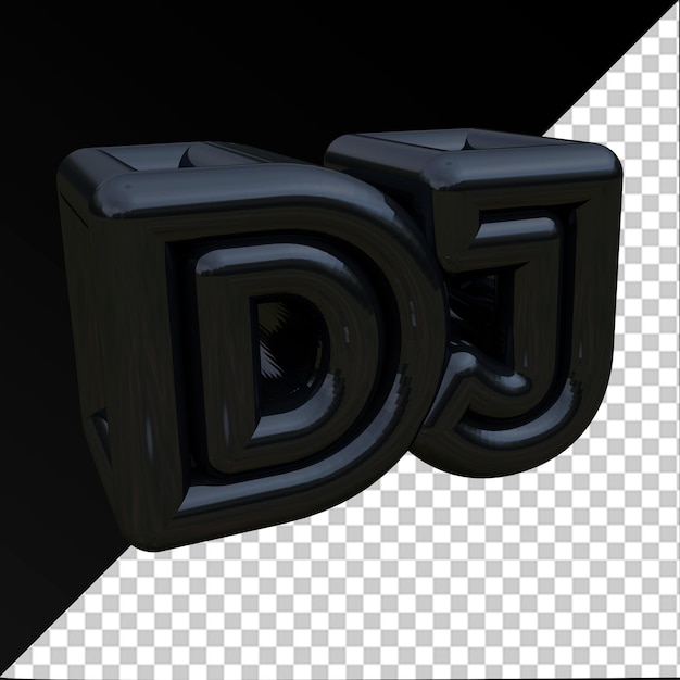DJ Texto 3D Música Electrónica Color Negro