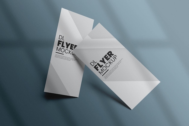 Dl flyer mockup design in 3d-rendering