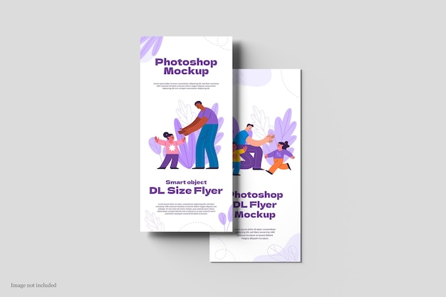 PSD dl flyer mockup draufsicht