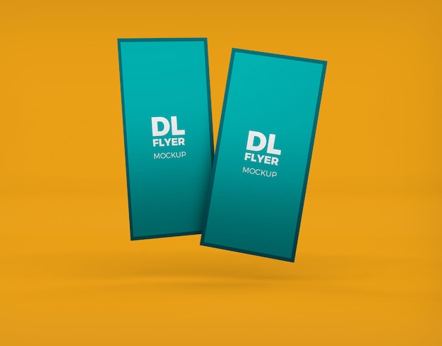 PSD dl flyer mockup isoliert