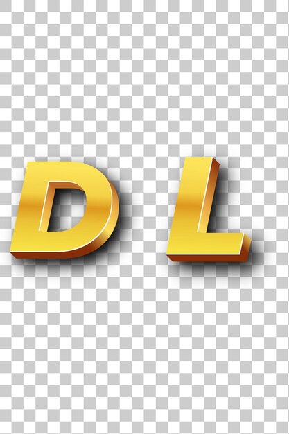 PSD dl gold-logo-symbol isolierter weißer hintergrund transparent