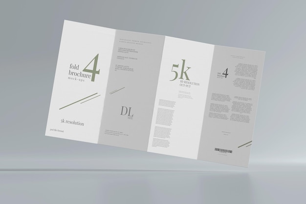 Dl size four fold brochure mockup