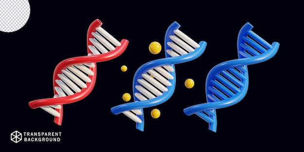 Dna-3d-illustrationssymbol-set