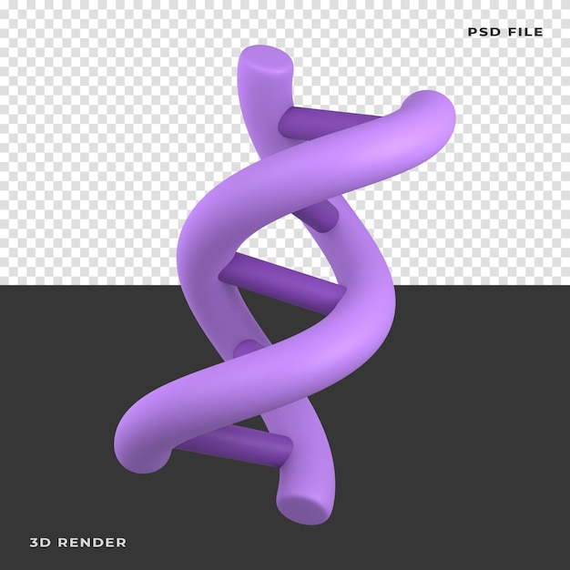 PSD dna 3d renderizado em fundo transparente