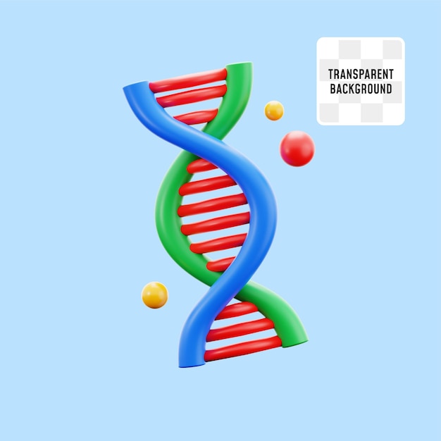 PSD dna genetisches chromosom objekt symbol medizinisches krankenhaus 3d-icon illustration rendering design