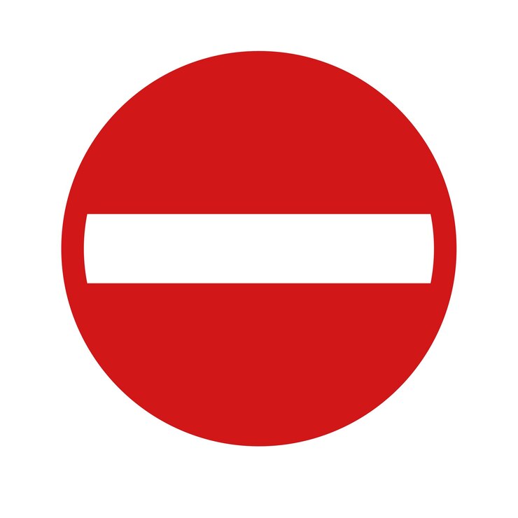 PSD do not enter red round road sign isolated png