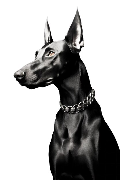 PSD doberman sur un fond isolé