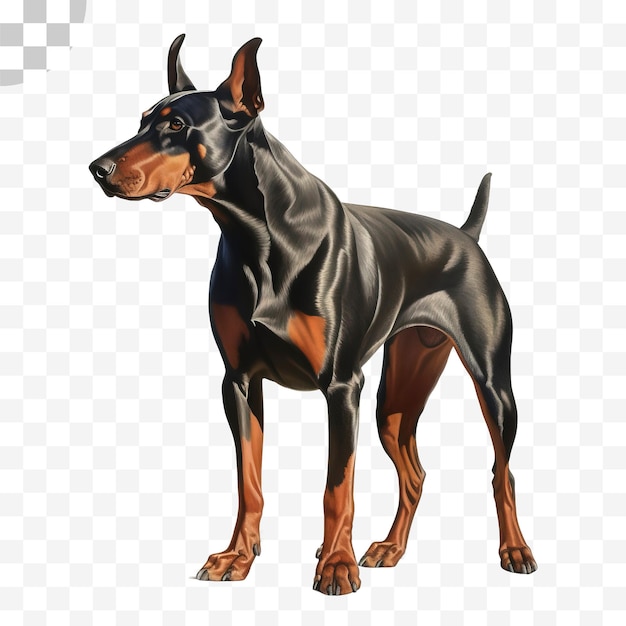 PSD doberman pinscher pintura em aquarela png