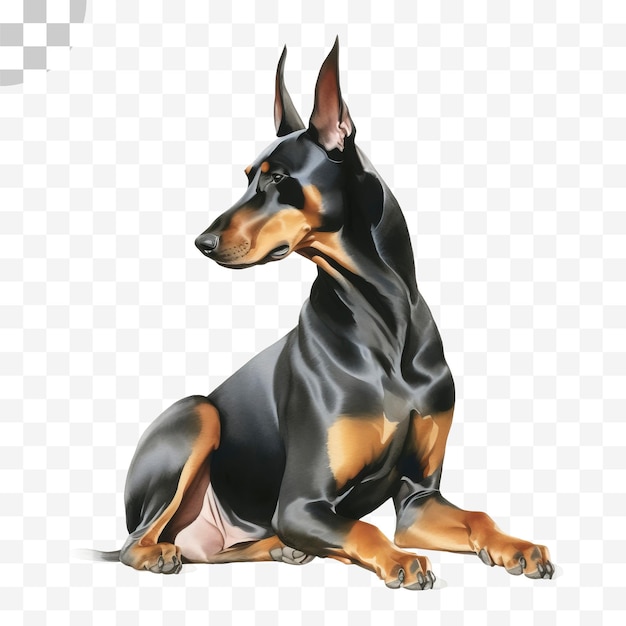 PSD dobermann pinscher aquarellmalerei png