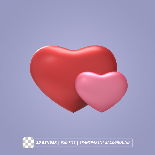 DOBLE HART 3D RENDER IMÁGENES AISLADAS