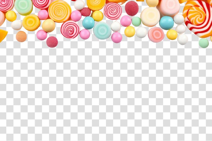 PSD doces coloridos em fundo transparente