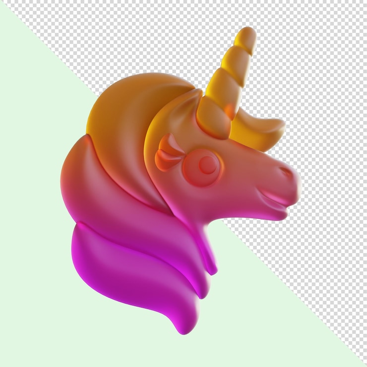 PSD doces de goma de unicórnio 3d