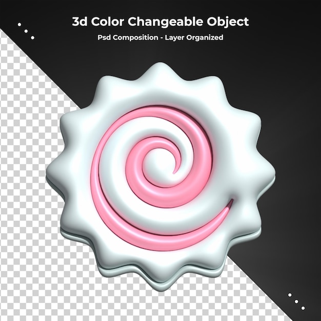 doces, doces 3d renderização ícone brilhante em fundo transparente