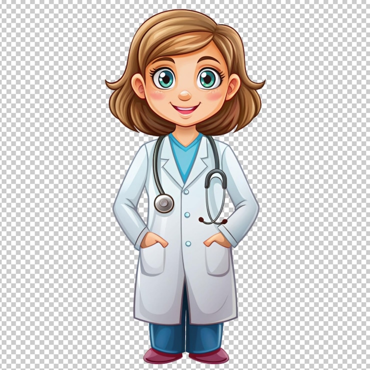 PSD docteur de dessins animés