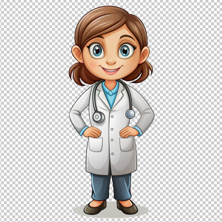 PSD docteur de dessins animés