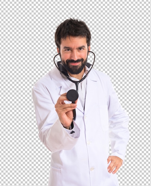 Docteur sur fond blanc