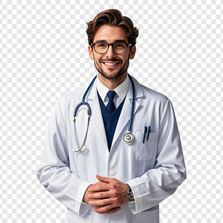 PSD docteur isolé sur un fond transparent