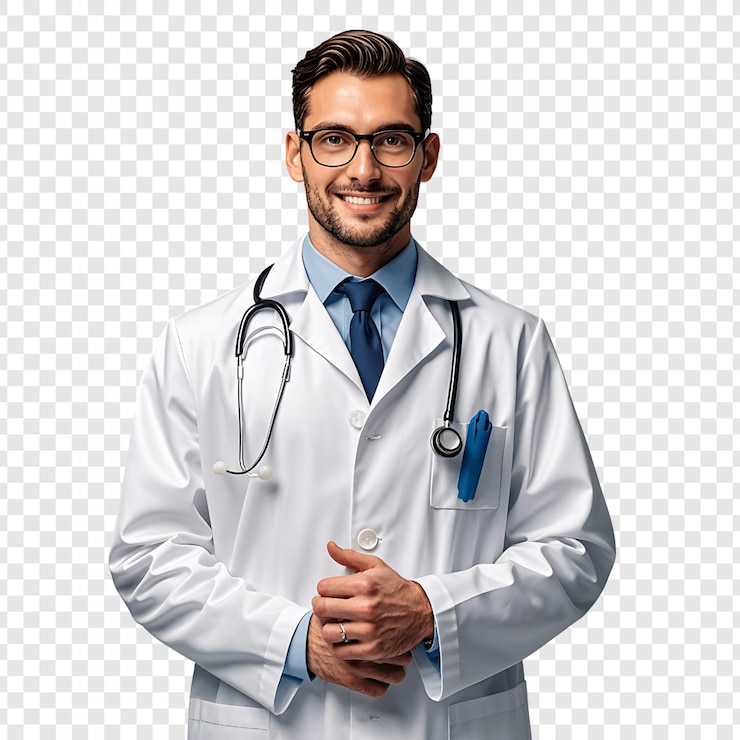 PSD docteur isolé sur un fond transparent