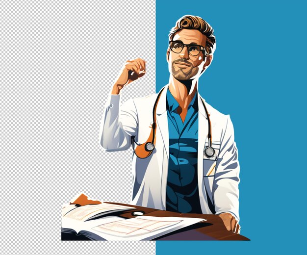 PSD doctor 3d render desenhos de fundo e arquivo psd