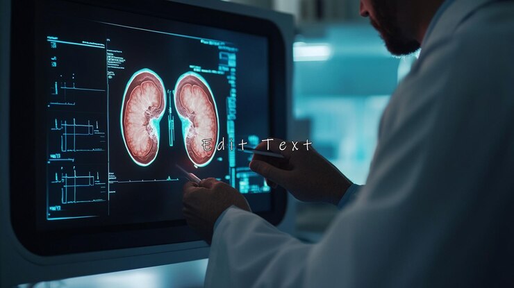 PSD doctor examining kidney scan on digital screen