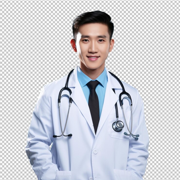 El doctor sonriente en el laboratorio