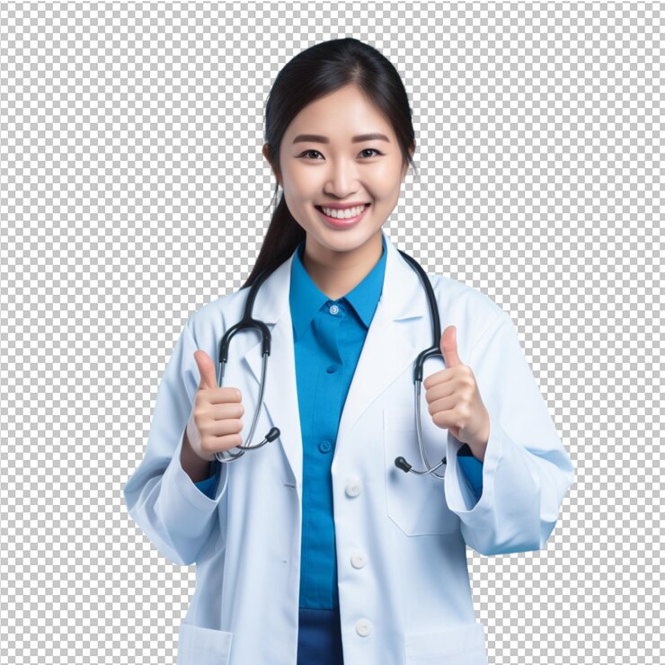 El doctor sonriente en el laboratorio