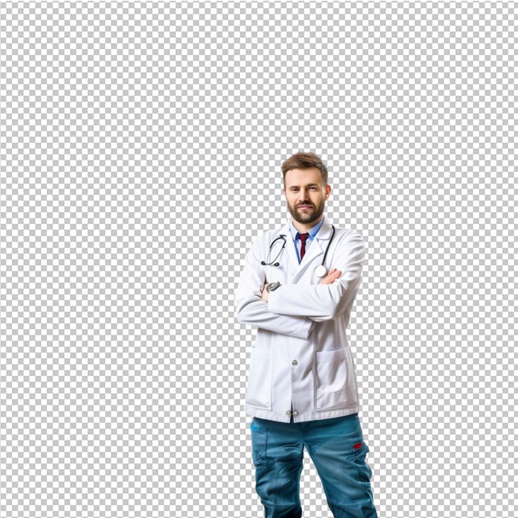 El doctor sonriente en el laboratorio