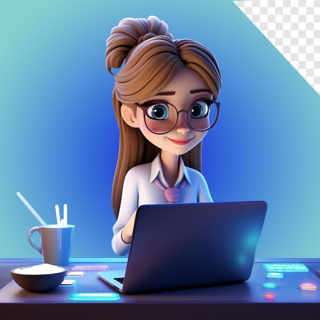 Doctora sosteniendo portapapeles de lista de verificación y bolígrafo personaje de dibujos animados de ilustración 3d