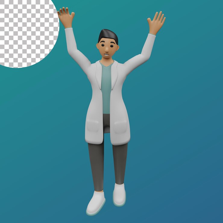 PSD doctores renderizado 3d