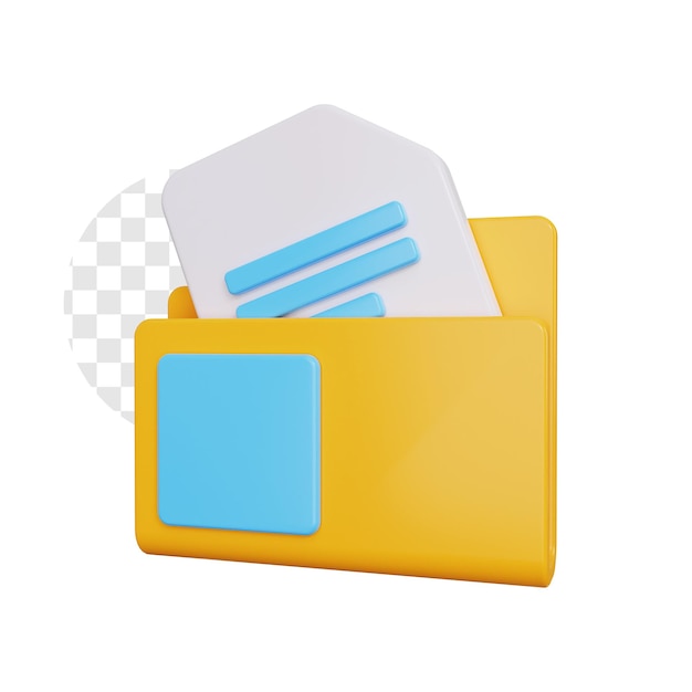 Document 3D avec illustration de concept de données d'entreprise de dossier