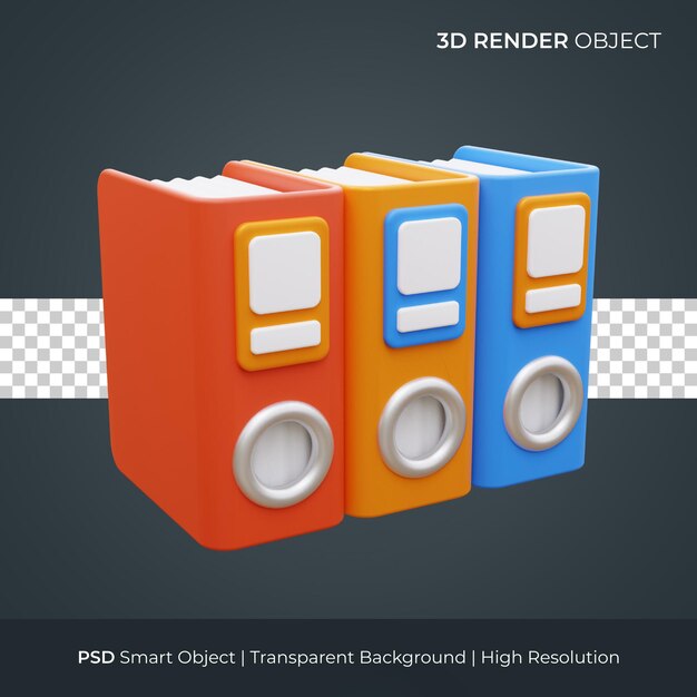 document archive icon 3d render illustration isolated premium psd
