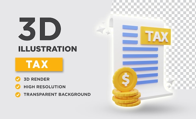 PSD document fiscal d'illustration 3d