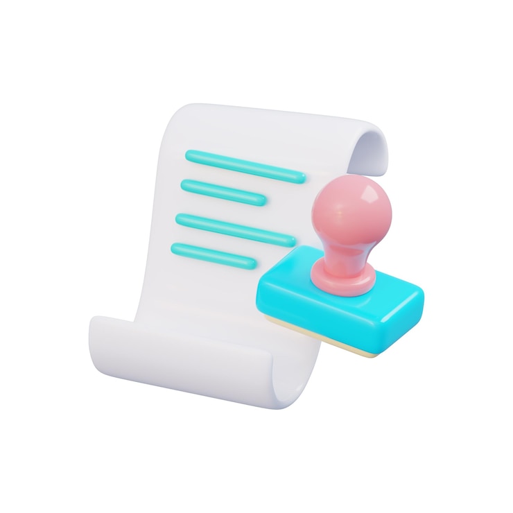 PSD document stamp symbolizing approval
