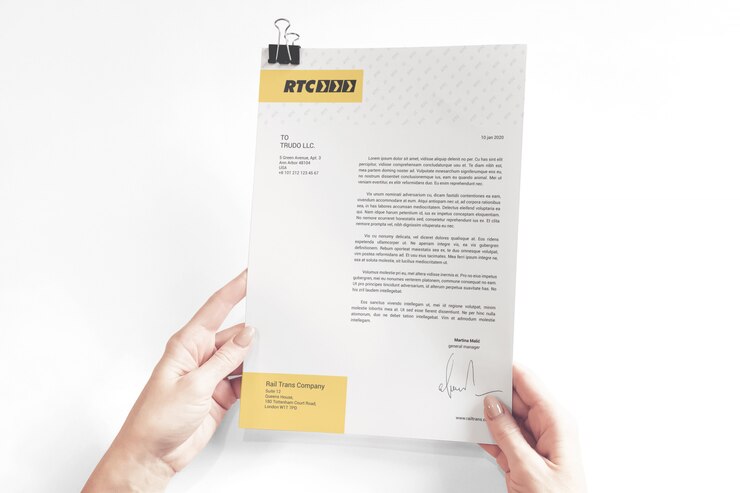 PSD documenti cartacei in mockup mani