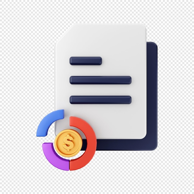 Documento 3D y formato de gráfico de dólar de archivo
