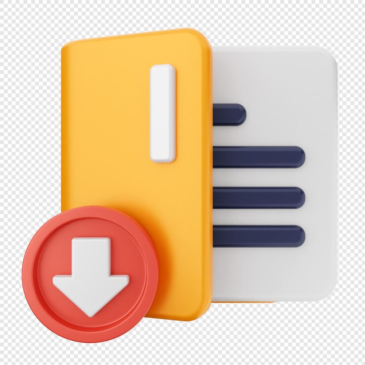 PSD documento de archivo de carpeta 3d