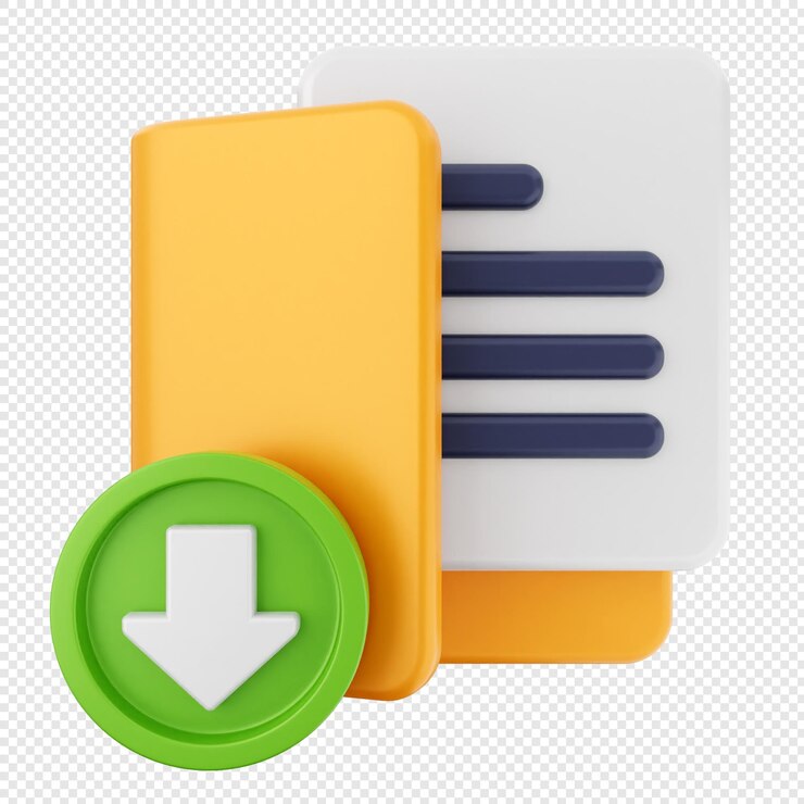 PSD documento de archivo de carpeta 3d