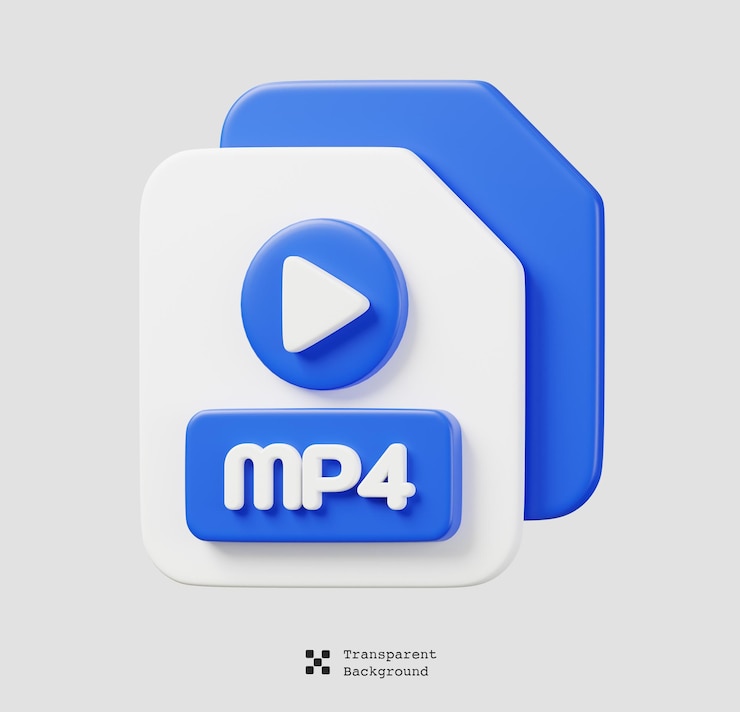 PSD documento de archivo mp4 icono de tipo de archivo formato de archivos y concepto de documento ilustración de presentación 3d