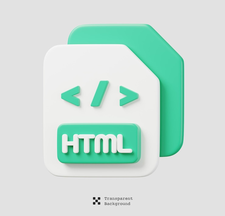 PSD documento de arquivo html ícone de tipo de arquivo formato de arquivos e conceito de documento 3d render ilustração