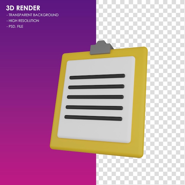 Documento de icono 3d