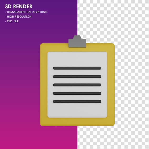 Documento de icono 3d