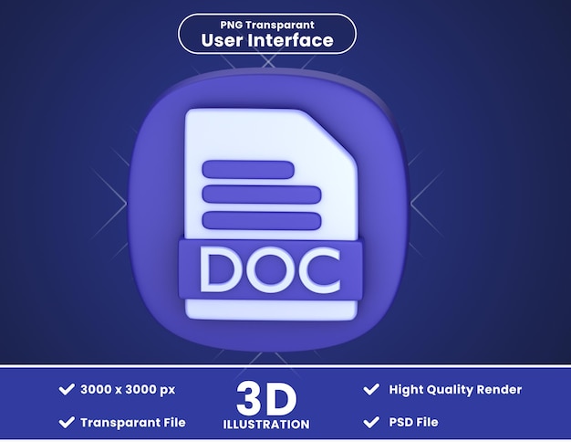 Documento de ilustración de icono 3d