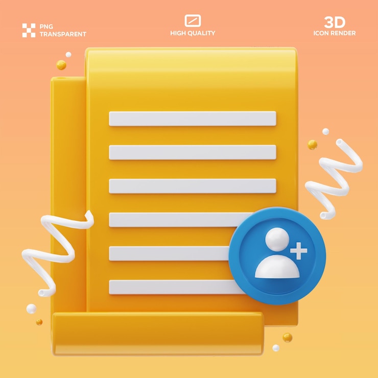 PSD documento psd añadir usuario ilustración 3d