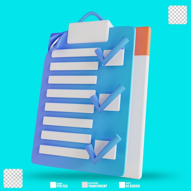 Documentos de aprobación de ilustración 3D 3