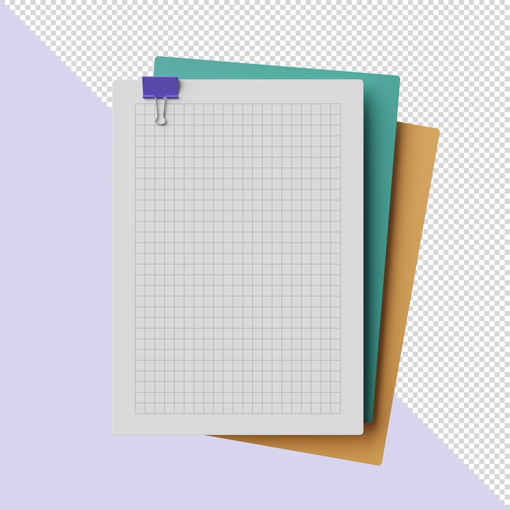 PSD documentos con clips de papel