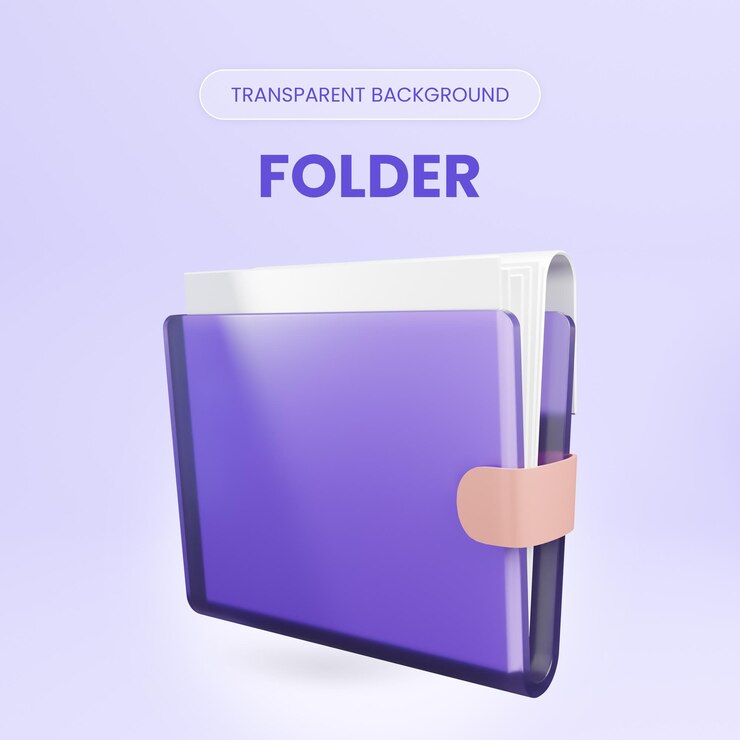 PSD documentos de papel carpetas de representación 3d de la ilustración