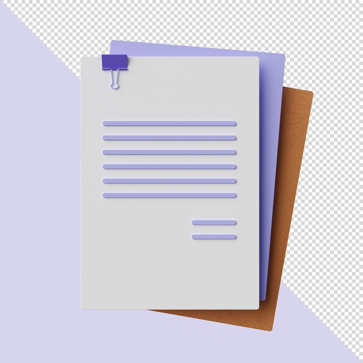 PSD documents avec pince à papier
