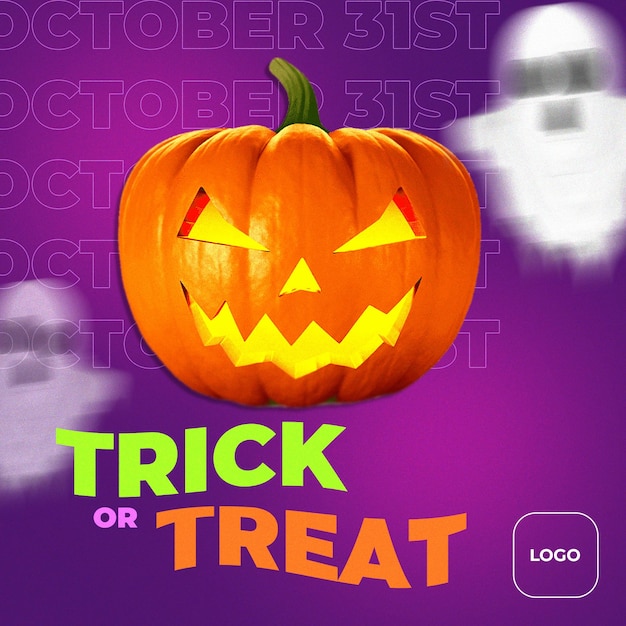 PSD doçura ou travessura de halloween