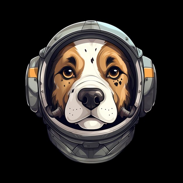 PSD dog astronaut kunst illustrationen für aufkleber t-shirt design poster usw.